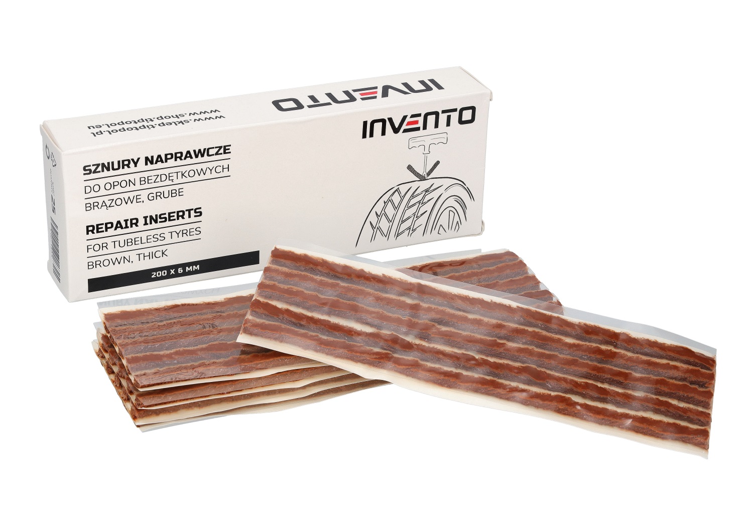 Sznury brązowe grube 200 x 6 mm do szybkiej tymczasowej naprawy przebić opon ciężarowych
