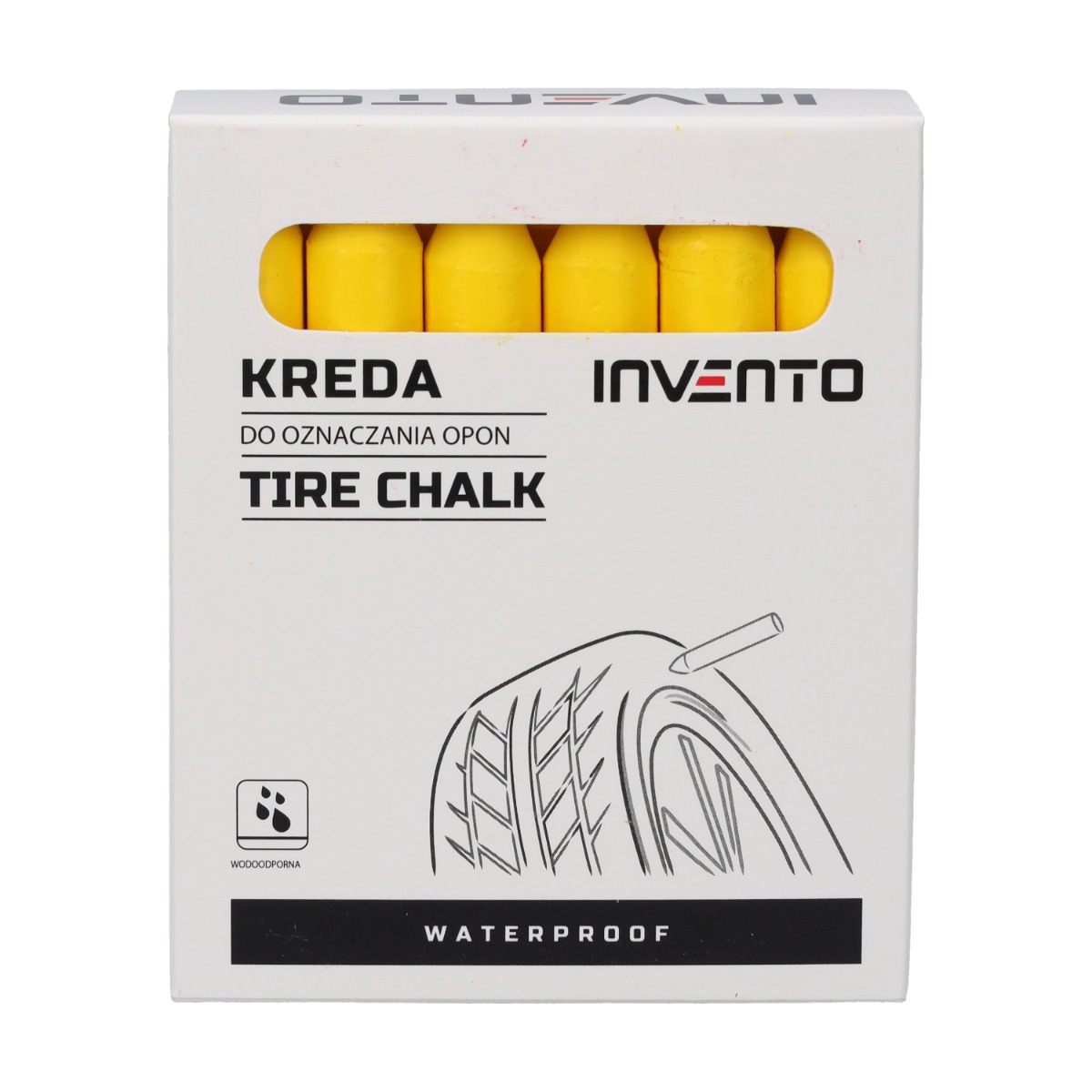 Kreda marker do opon wodoodporna Żółta Invento , 12szt