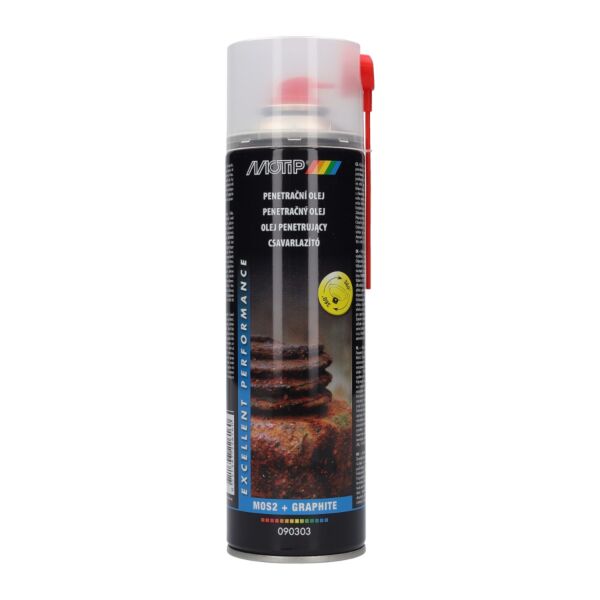 Odrdzewiacz w aerozolu (olej penetrujący grafitowy) 500 ml Spray MOTIP