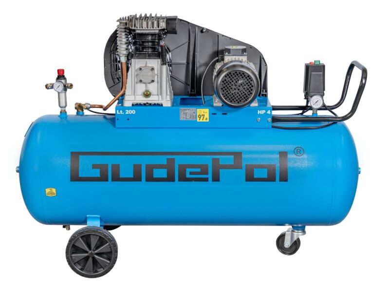 Sprężarka tłokowa GUDEPOL 200 litrów, 10 bar, 3 kW