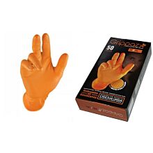 Rękawiczki warsztatowe z nitrylu Grippaz PREMIUM pomarańczowe rozmiar XL, op. 50 szt 246A