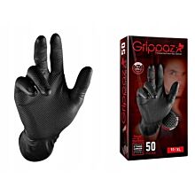 Rękawiczki warsztatowe z nitrylu Grippaz czarne rozmiar XL op. 50 szt 246BL